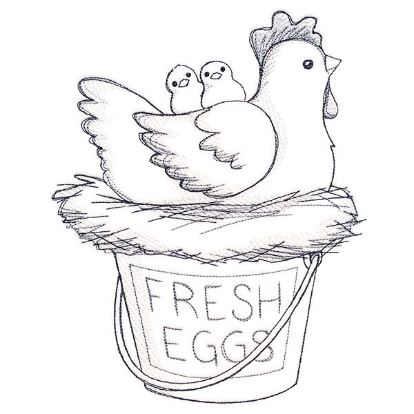 Cheerful Chicken Etching
