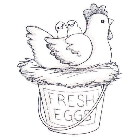 Cheerful Chicken Etching