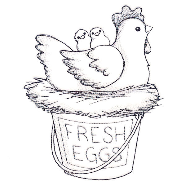 Cheerful Chicken Etching