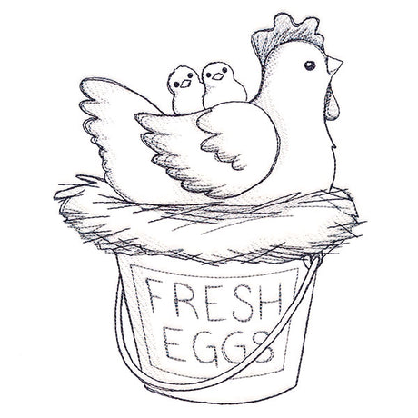 Cheerful Chicken Etching