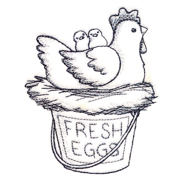 Cheerful Chicken Etching