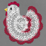 Charming Chicken Lace Doily (Freestanding)