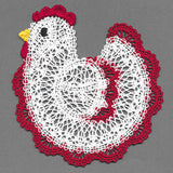 Charming Chicken Lace Doily (Freestanding)