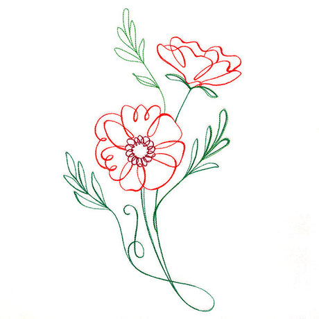Floral Calligraphy - Poppy