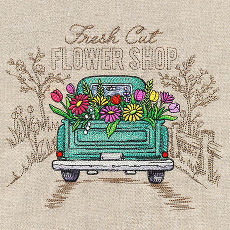Flower Shop Retro Truck Medley