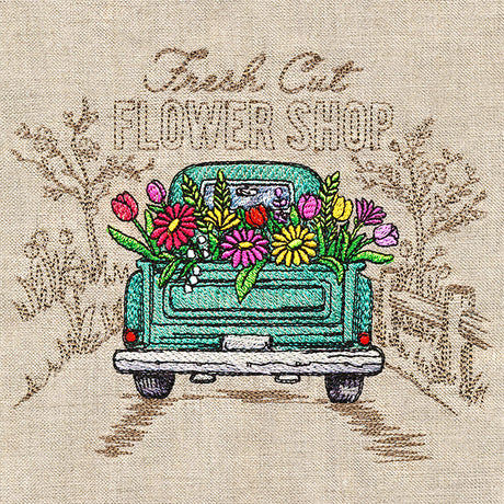 Flower Shop Retro Truck Medley