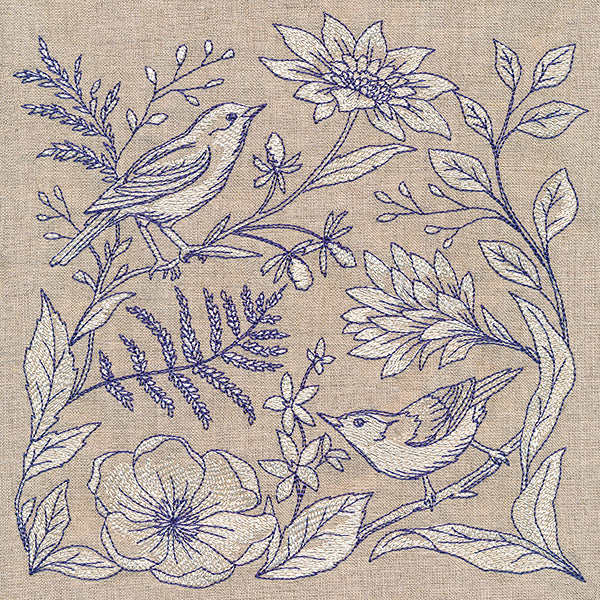 Birds and Botanicals Tapestry Square