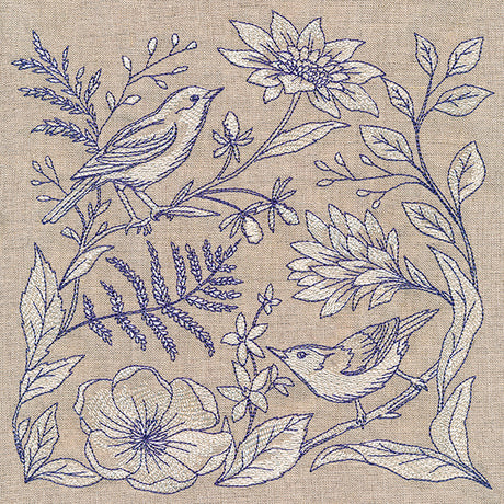Birds and Botanicals Tapestry Square