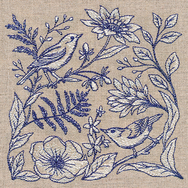 Birds and Botanicals Tapestry Square