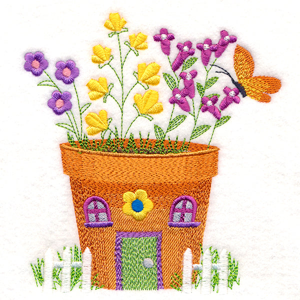 Blossoming Flower Pot Gnome House