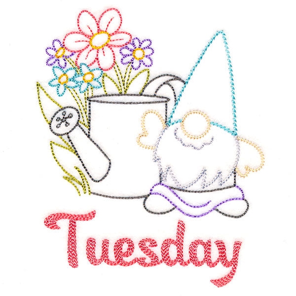 Gnome with Watering Can on Tuesday (Vintage)