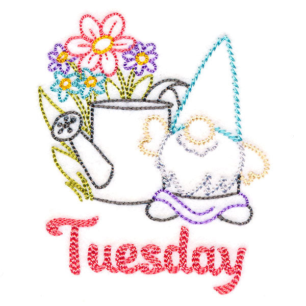 Gnome with Watering Can on Tuesday (Vintage)