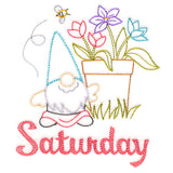 Gnome with Flowerpot on Saturday (Vintage)