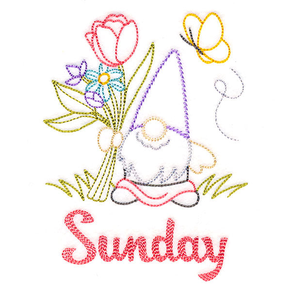 Gnome with Flowers on Sunday (Vintage)