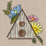 Pretty Birdhouse and Blooms