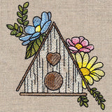 Pretty Birdhouse and Blooms