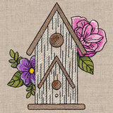 Charming Birdhouse and Blooms