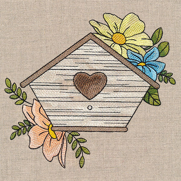 Lovely Birdhouse and Blooms