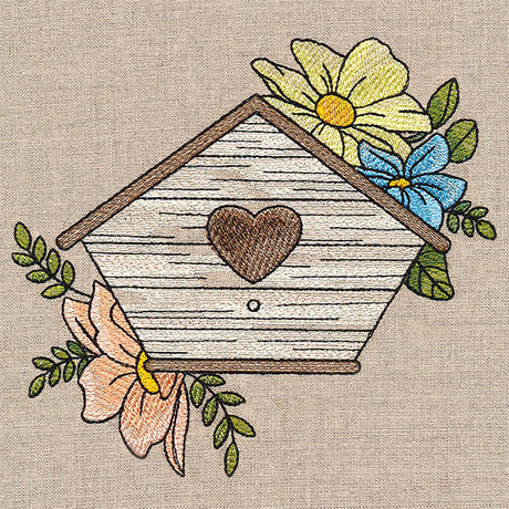 Lovely Birdhouse and Blooms