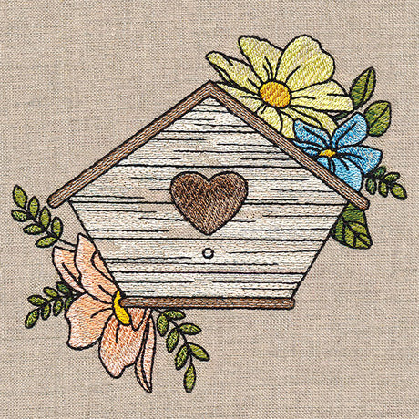 Lovely Birdhouse and Blooms