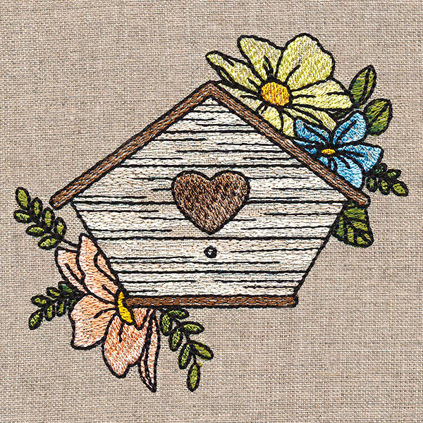 Lovely Birdhouse and Blooms