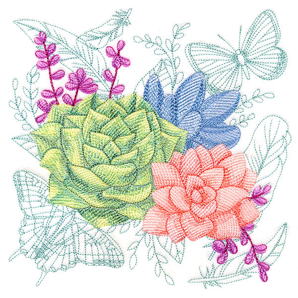 Succulents in Watercolor Medley