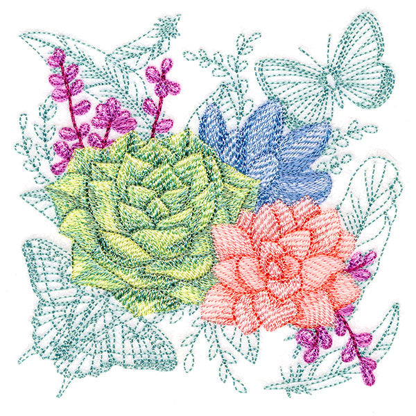 Succulents in Watercolor Medley