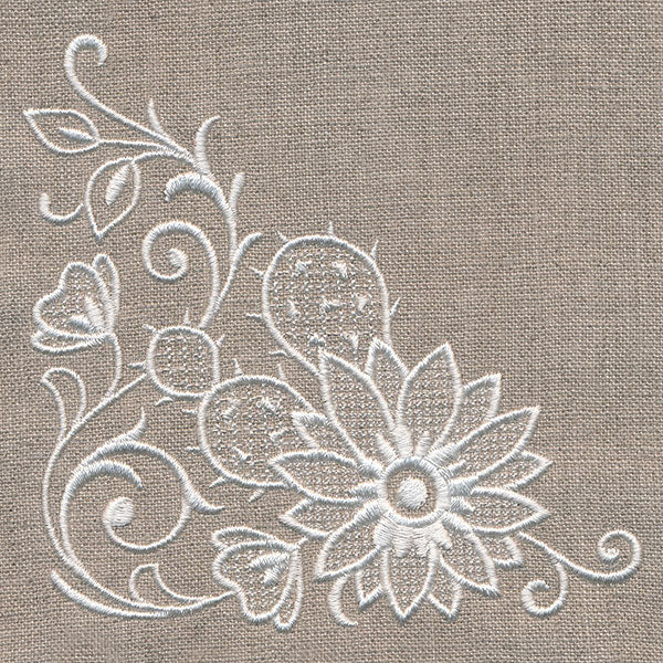 Exquisite Southwestern Corner (Whitework)