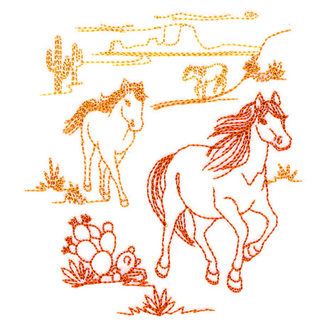 Wild Horses Desert Scene