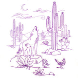 Howling Coyote Desert Scene