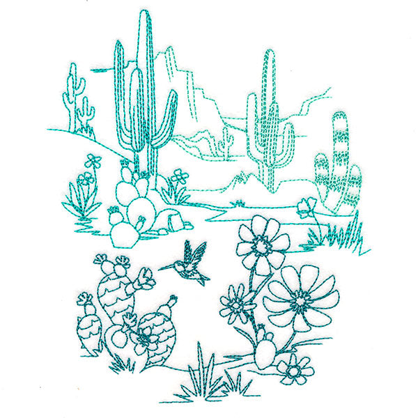 Lively Cactus Desert Scene