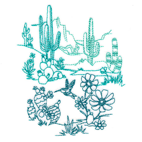 Lively Cactus Desert Scene