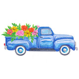 Floral Retro Truck in Watercolor