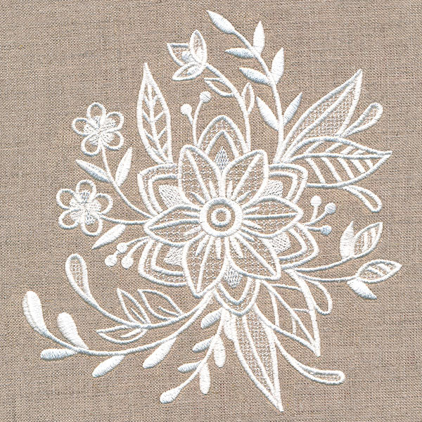 Exquisite Flourishing Bouquet (Whitework)