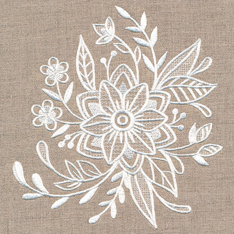 Exquisite Flourishing Bouquet (Whitework)