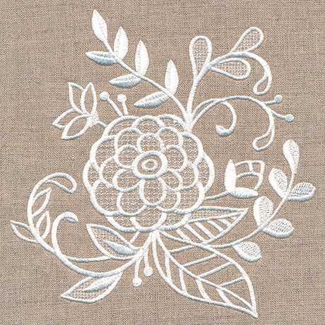 Exquisite Blossoming Bouquet (Whitework)