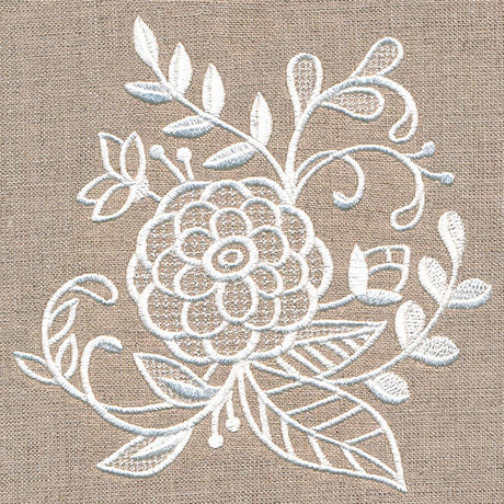 Exquisite Blossoming Bouquet (Whitework)