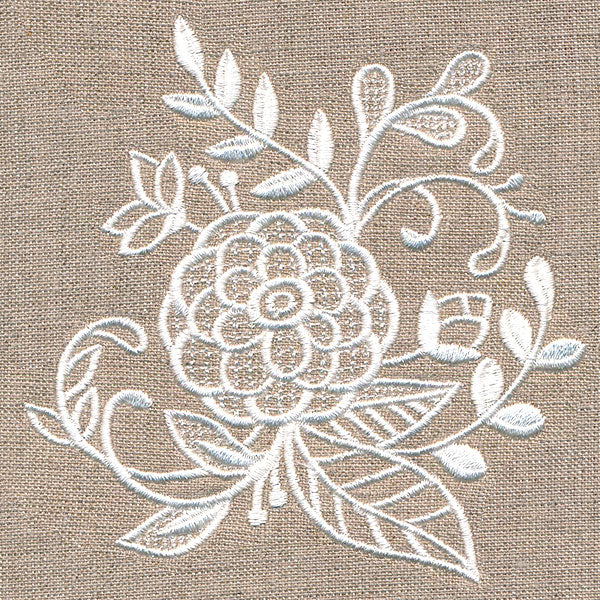 Exquisite Blossoming Bouquet (Whitework)