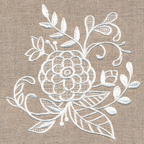 Exquisite Blossoming Bouquet (Whitework)