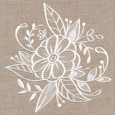 Exquisite Blooming Bouquet (Whitework)