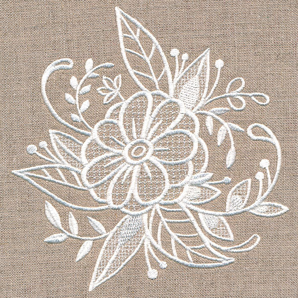Exquisite Blooming Bouquet (Whitework)