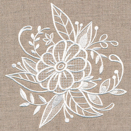 Exquisite Blooming Bouquet (Whitework)