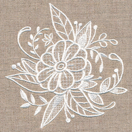 Exquisite Blooming Bouquet (Whitework)