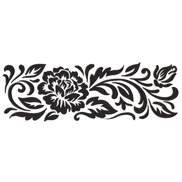 Flourishing Blooms Border (Blackwork)