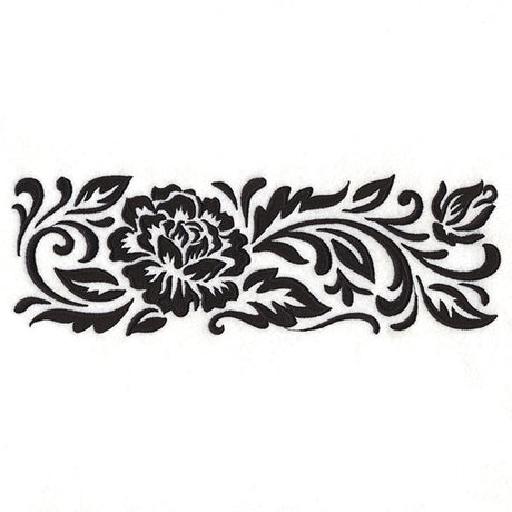 Flourishing Blooms Border (Blackwork)