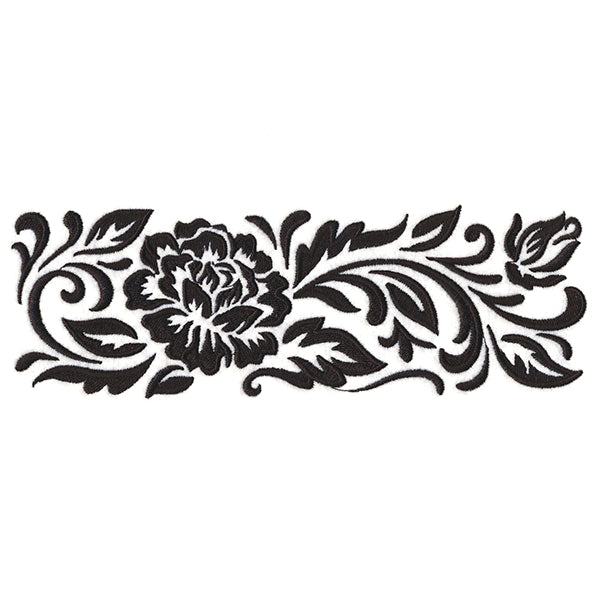 Flourishing Blooms Border (Blackwork)