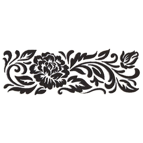 Flourishing Blooms Border (Blackwork)
