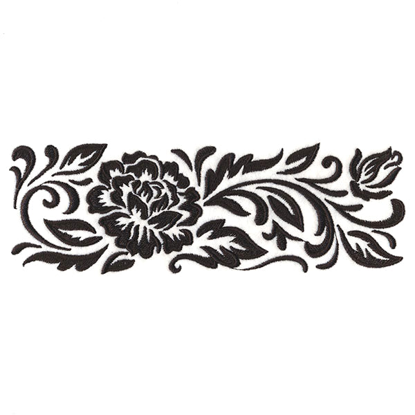 Flourishing Blooms Border (Blackwork)
