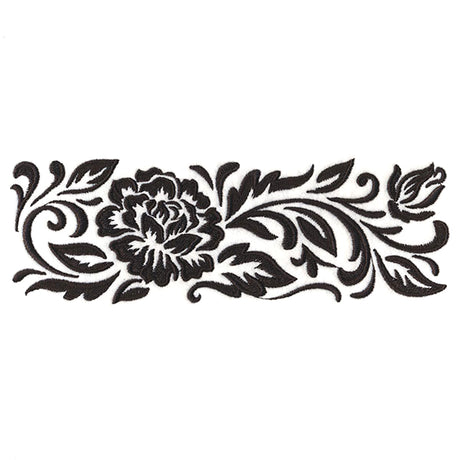 Flourishing Blooms Border (Blackwork)