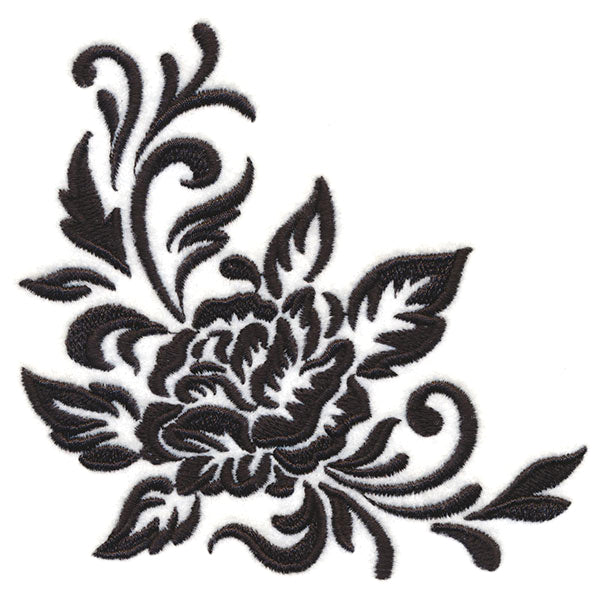 Flourishing Blooms Corner (Blackwork)